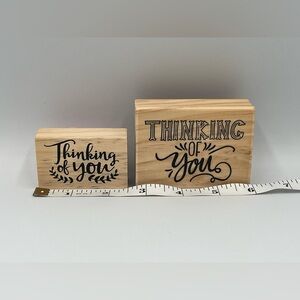 Recollections - Lot of 2 - Thinking of You - Mounted on Wood Ink Stamps - New